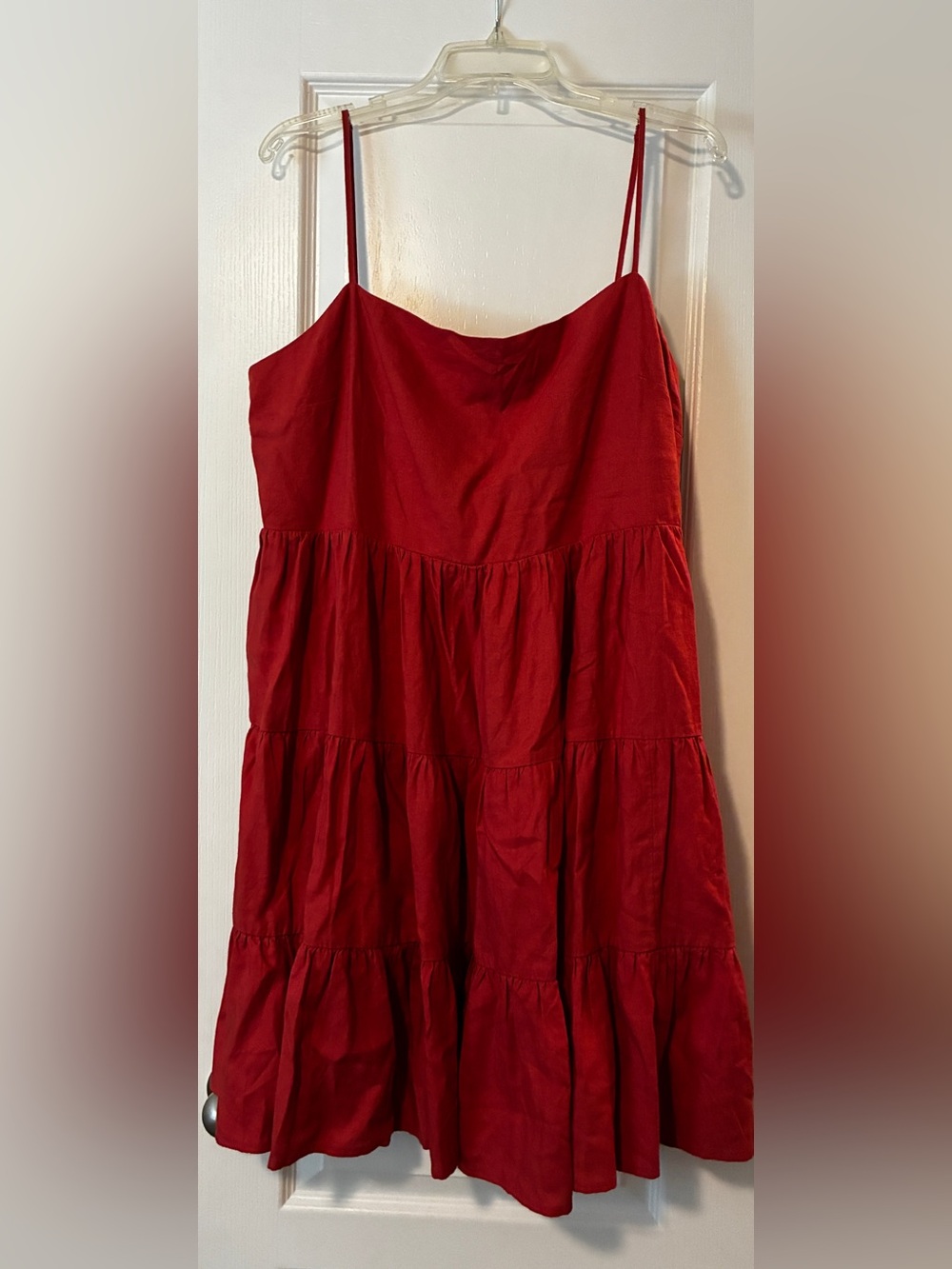 Banana Republic Crimson Tiered Spaghetti-Strap Skater Dress